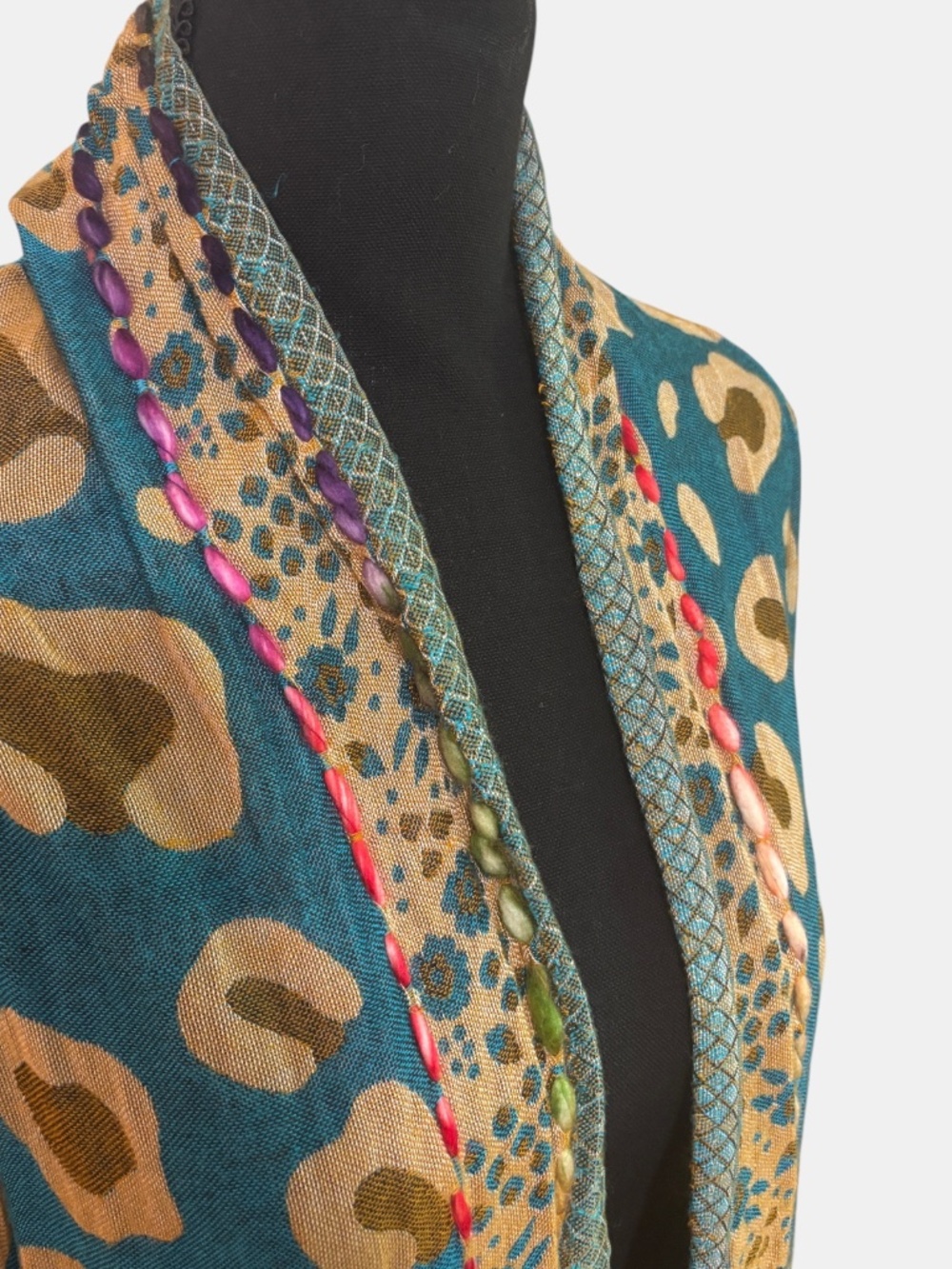 Raj Boho Embroidered Long Vest - Picture 3 of 6